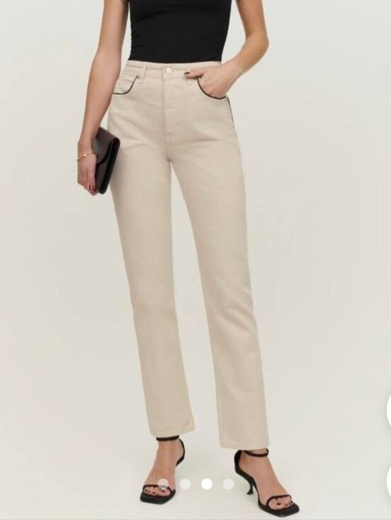 Reformation Denim - NWT Reformation Cynthia High H8gh Rise Straight Almond Jeans Size 25